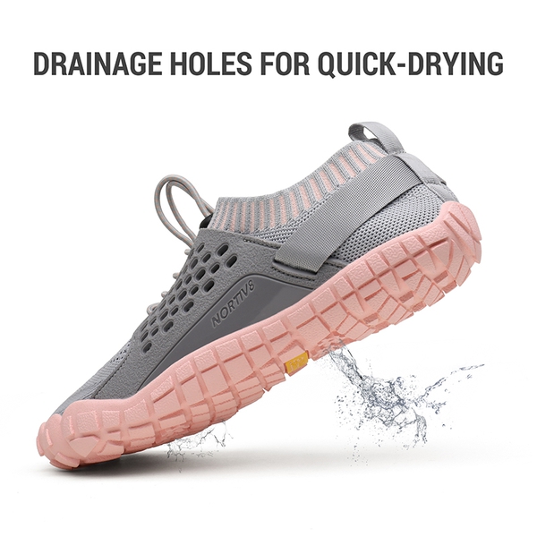 Women's Quick-Dry Aqua Water Shoes - LIGHT GREY PINK - 3